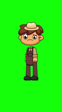 Thinking Gesture Animation by Chibi Farmer, Looping Cartoon Pose