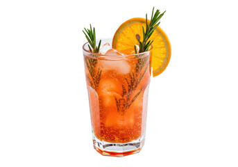Isolated Spritzer Cocktail with Orange Slice and Rosemary