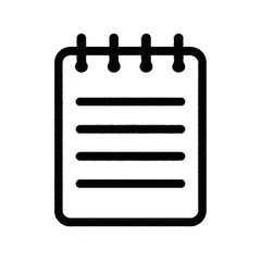 Minimalist Spiral Notebook Icon (Transparent Background)