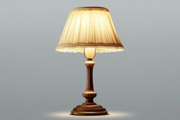 Obraz premium Vintage lamp with shade illustration on white background