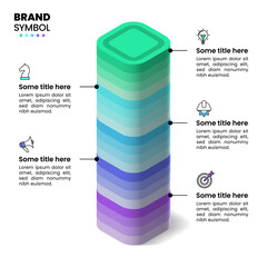 Plakat Infographic template. Isometric tower with 5 steps