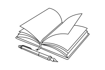 Book outline vector illustration and editable stroke, education, idea, school concept single line drawing
