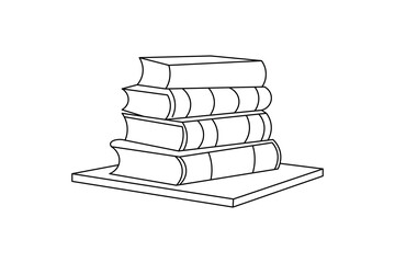 Book outline vector illustration and editable stroke, education, idea, school concept single line drawing