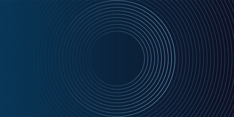 Abstract blue glowing geometric lines on dark blue background. Modern shiny blue circle lines pattern. Futuristic technology concept.eps 10