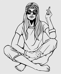 beautiful girl in action illustration