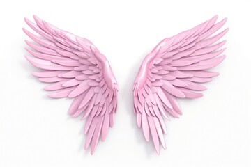 Obraz premium Angel wings pink bird art.