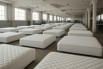Mass Production of Mattresses in a Spacious Factory Setting