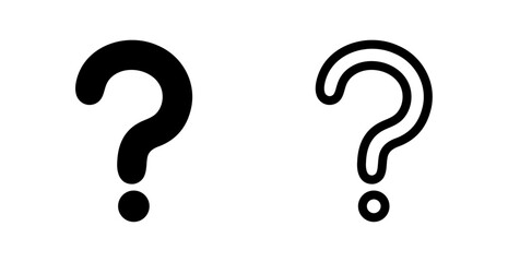 Minimalist Question Mark Icon Set for Help, Inquiry, and Digital Interfaces. Vector Illustration