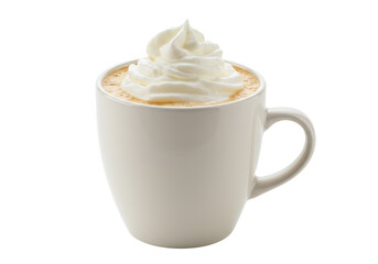 Isolated Coffee with Whipped Cream in a White Mug