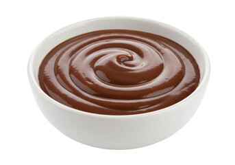 Isolated Chocolate Pudding in a White Bowl