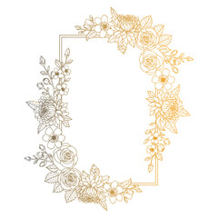 Vector golden line wave on white background. Abstract premium luxury elegant illustration, floral, flower ,botanical,rose, organic shape pattern