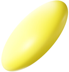 3D Yellow Playful colorful shape, creative graphic abstract form isolated clipart. Render of geometric modern y2k illustration