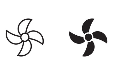 fan icon set. isolated white background illustration