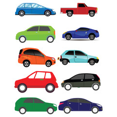 car icons set , silhouette of car