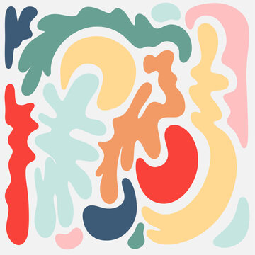 Tropical Botanical Floral Abstract Colorful Pattern Background 