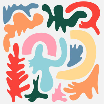 Minimalist Abstract Shapes Vector Illustration Pattern Background