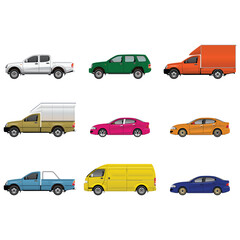 car icons set , silhouette of car