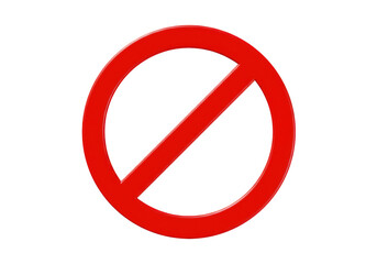 Isolated Red Prohibition Sign No Symbol in Circle