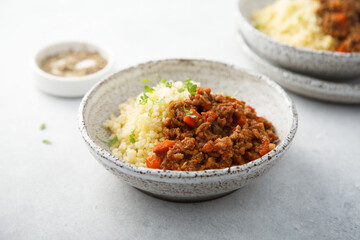 Beef ragout with couscous