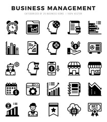 Business Management Lineal Filled icons collection. Lineal Filled icons pack. Vector illustration