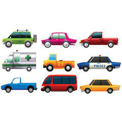 silhouette of truck , car icons