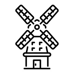 An outline style icon of windmill
