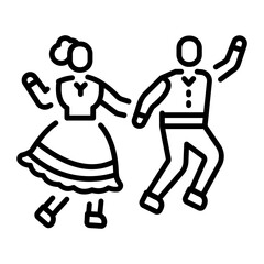 A line style icon of folk dance