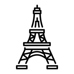 An outline style icon of eiffel tower