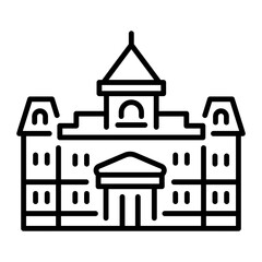 Naklejka premium An outline style icon of historical building