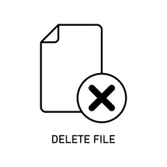 Icon a delete file, isolated against a clean background.