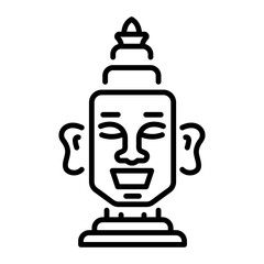 A linear style icon of khmer statue 