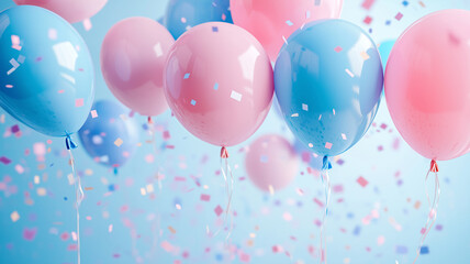 Pastel Pink and Blue Balloon Background – Soft Party Theme