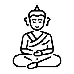 A line style icon representing buddhism culture