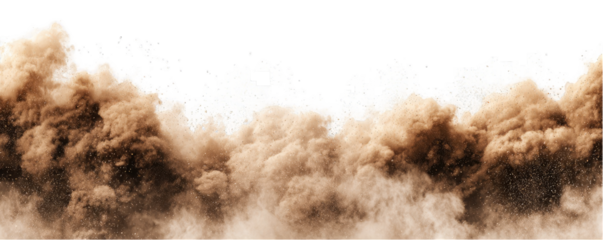 A large cloud of brownish-tan dust, possibly from a sandstorm or explosion