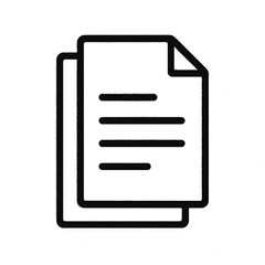 Minimalist Paper Documents Icon (Transparent Background)