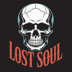 A skull with a black background