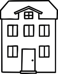 유치원 복층 주택 집 라인 드로잉 색칠(kindergarten house line drawing coloring)