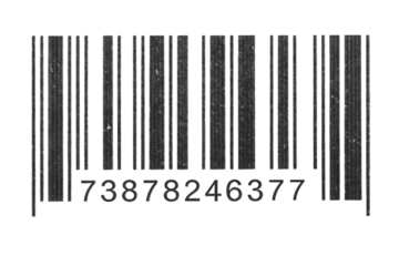 Grungy Barcode Isolated on Black Background for Product Identification and Inventory Management in Retail and Supply Chain Operations