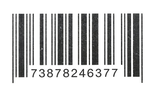 Grungy Barcode Isolated on Black Background for Product Identification and Inventory Management in Retail and Supply Chain Operations
