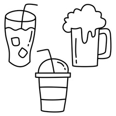 beverage icon set