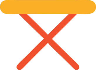 Simple red and orange folding table for event planning, interior design, home office setup, outdoor dining, and recreational activities.