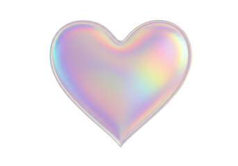 Isolated Iridescent Heart Holographic Love Symbol