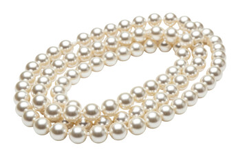 Isolated Strand of Elegant Pearl Necklace