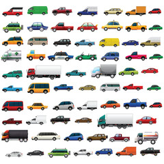 silhouette of planes , ships , cars , trucks 
