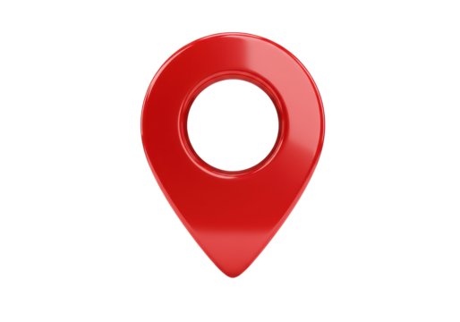 Isolated Red Location Pointer with Reflective Surface