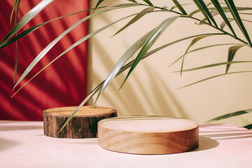 simple natural wood podium