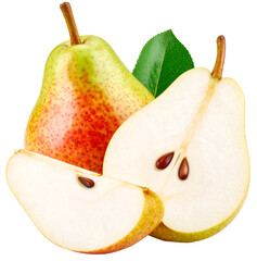 sliced green pearl isolated on white background