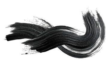 Abstract black paintbrush stroke, swirling and flowing