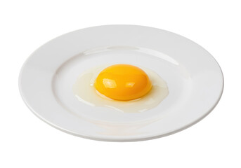 Isolated Raw Egg Yolk on a White Plate