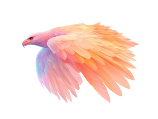 Obraz premium Colorful eagle with vibrant feathers in artistic design for print on a transparent background, cut out